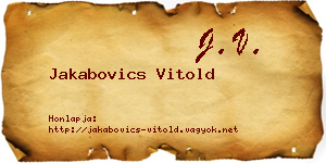Jakabovics Vitold névjegykártya